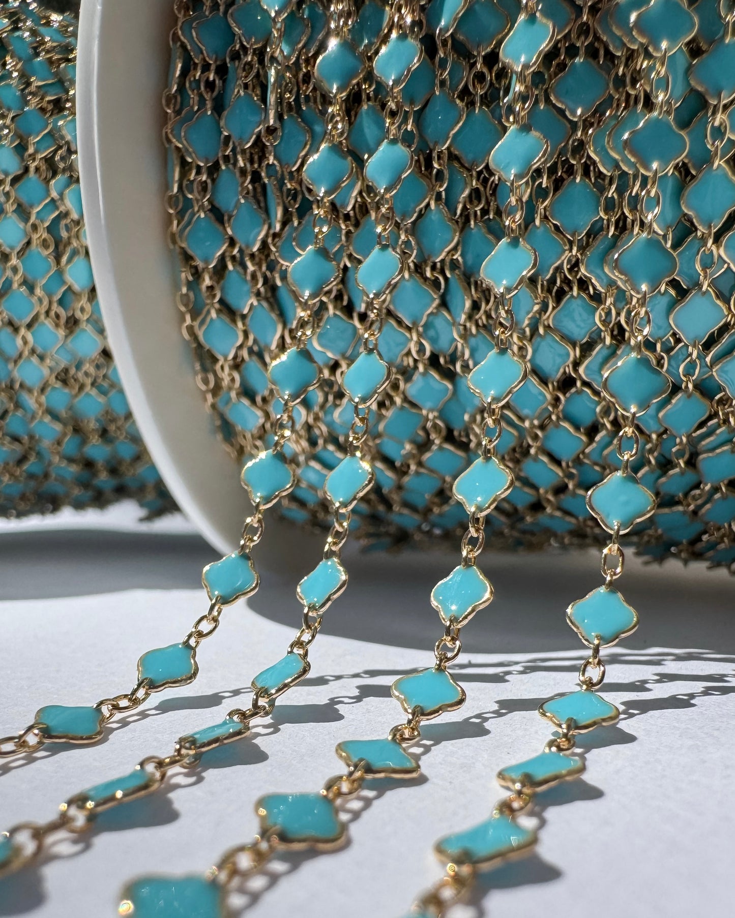 Clover Chain - Turquoise Italian Enamel