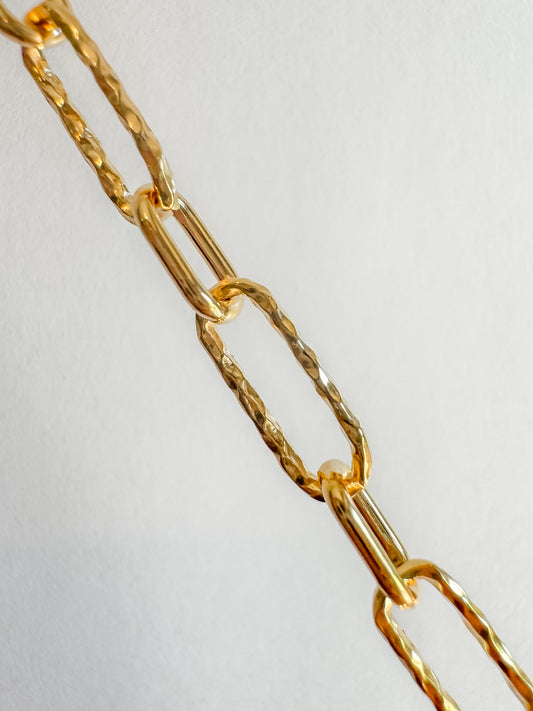 14k Gold Filled “Italian Old Money” Diamond Cut Long & Short Paperclip Permanent Jewelry Chain