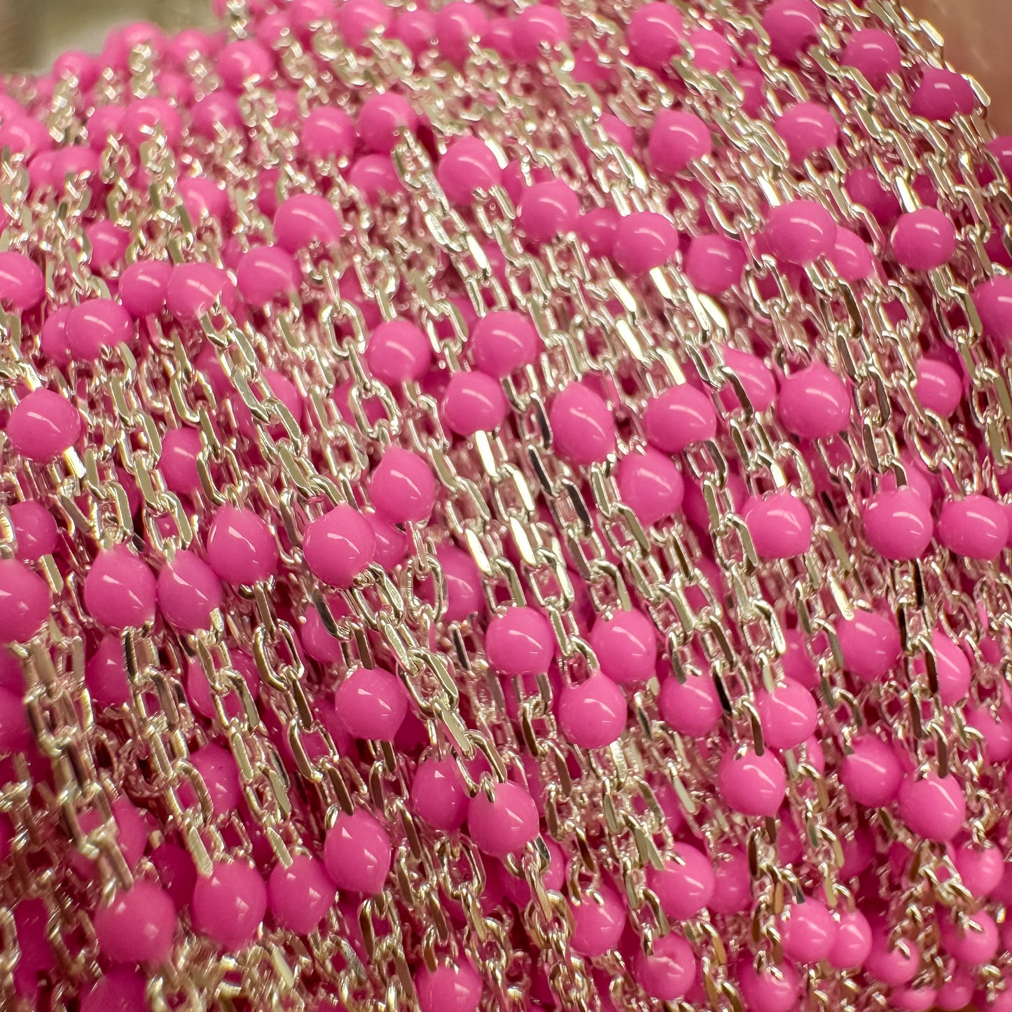 “Pop Pink” Italian Enamel Permanent Jewelry Chain