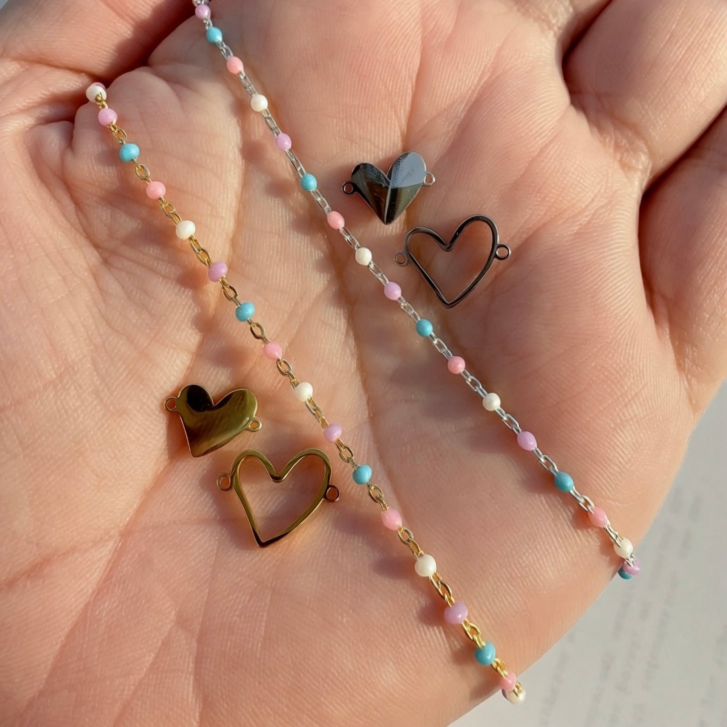 Heart Connector | 14K Gold PVD Plated Stainless or Stainless Steel | Mix & Match Permanent Jewelry Connector