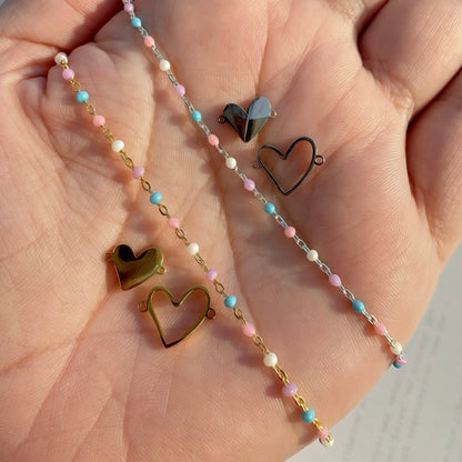 Heart Connector | 14K Gold PVD Plated Stainless or Stainless Steel | Mix & Match Permanent Jewelry Connector