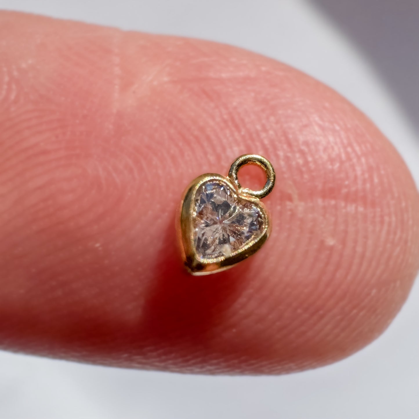 3mm White Heart Drop Charm for Permanent Jewelry (Quantity 2)