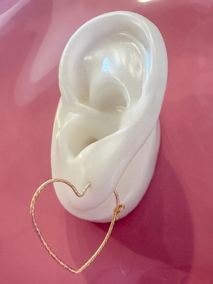 Sparkle Heart Shape Earrings | Gold Filled Heart Hoop Earrings