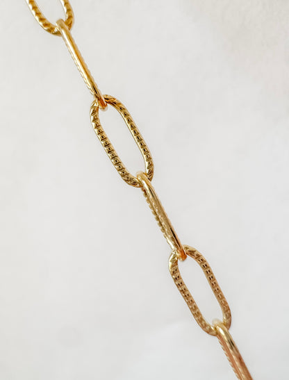 Textured Paperclip Permanent Jewelry Chain by the foot
