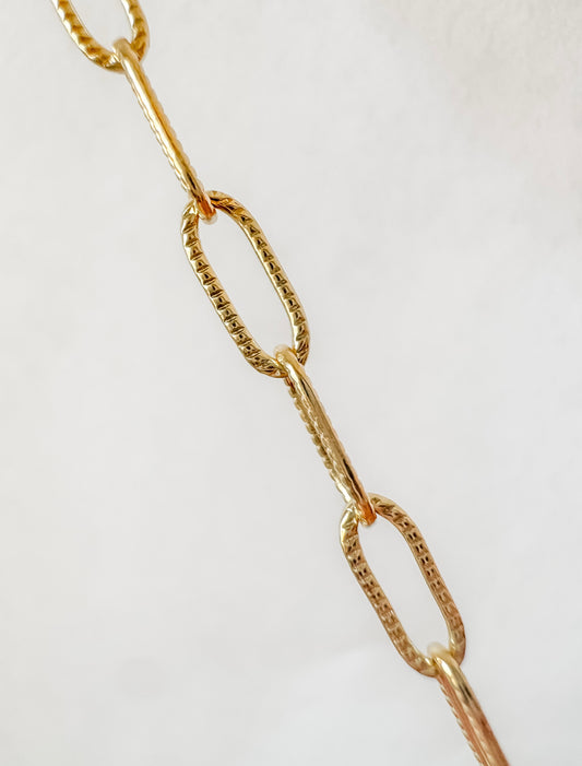 Textured Paperclip Permanent Jewelry Chain by the foot