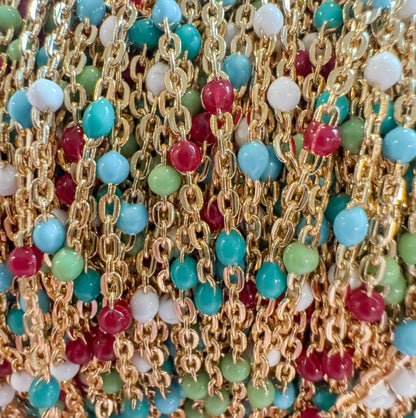 14k Gold Filled “Cozy Cabin” Enamel Permanent Jewelry Chain