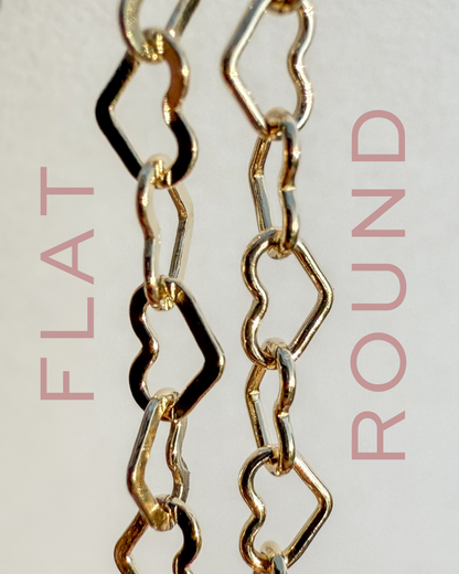 Round Heart Wholesale Permanent Jewelry Chain - 14k Gold Filled or .925 Sterling Silver