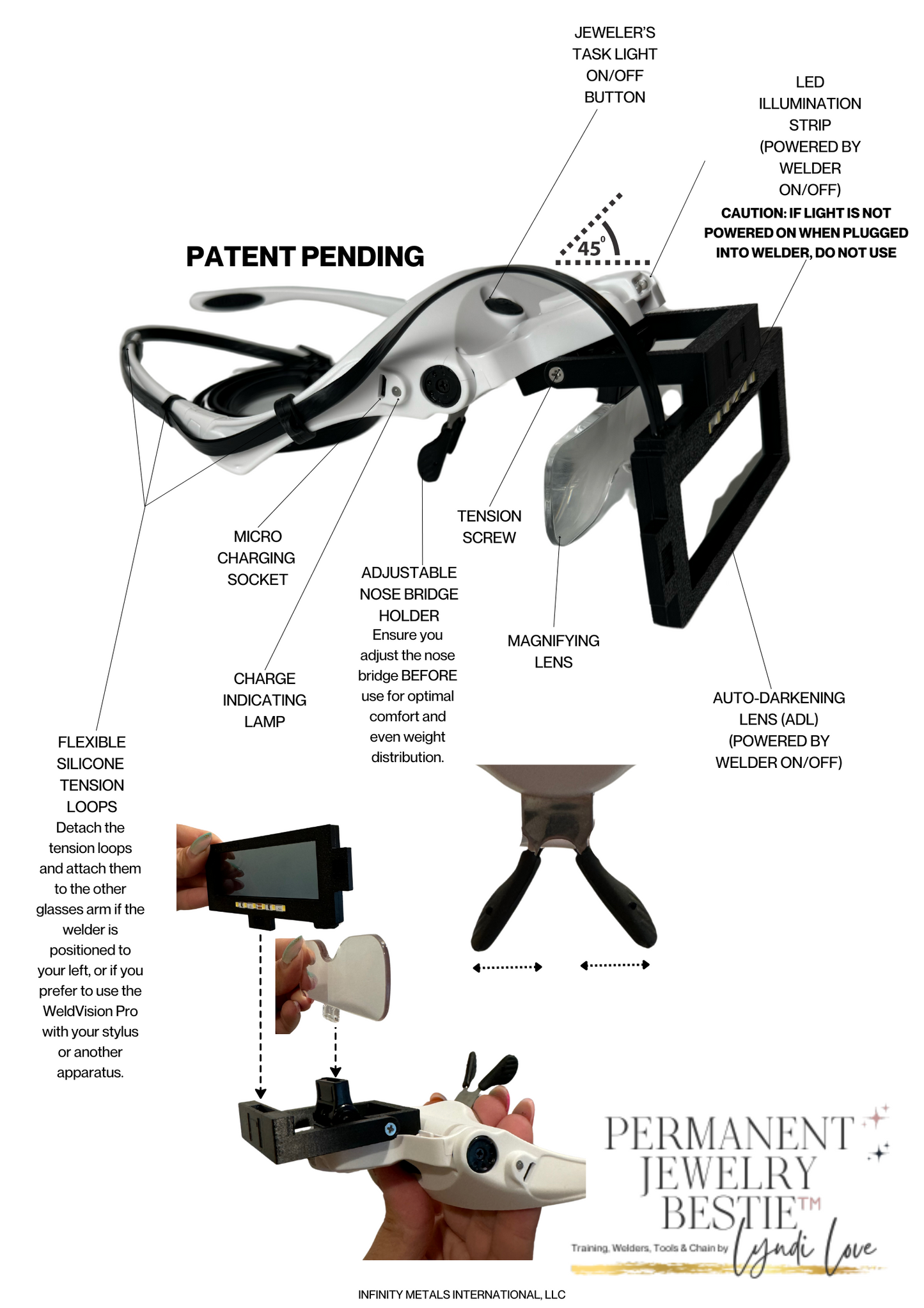 WeldVision Pro™ Magnified, Wearable Auto-Darkening Lens (ADL) System