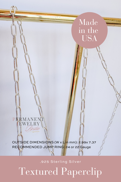 Textured Paperclip Permanent Jewelry Chain