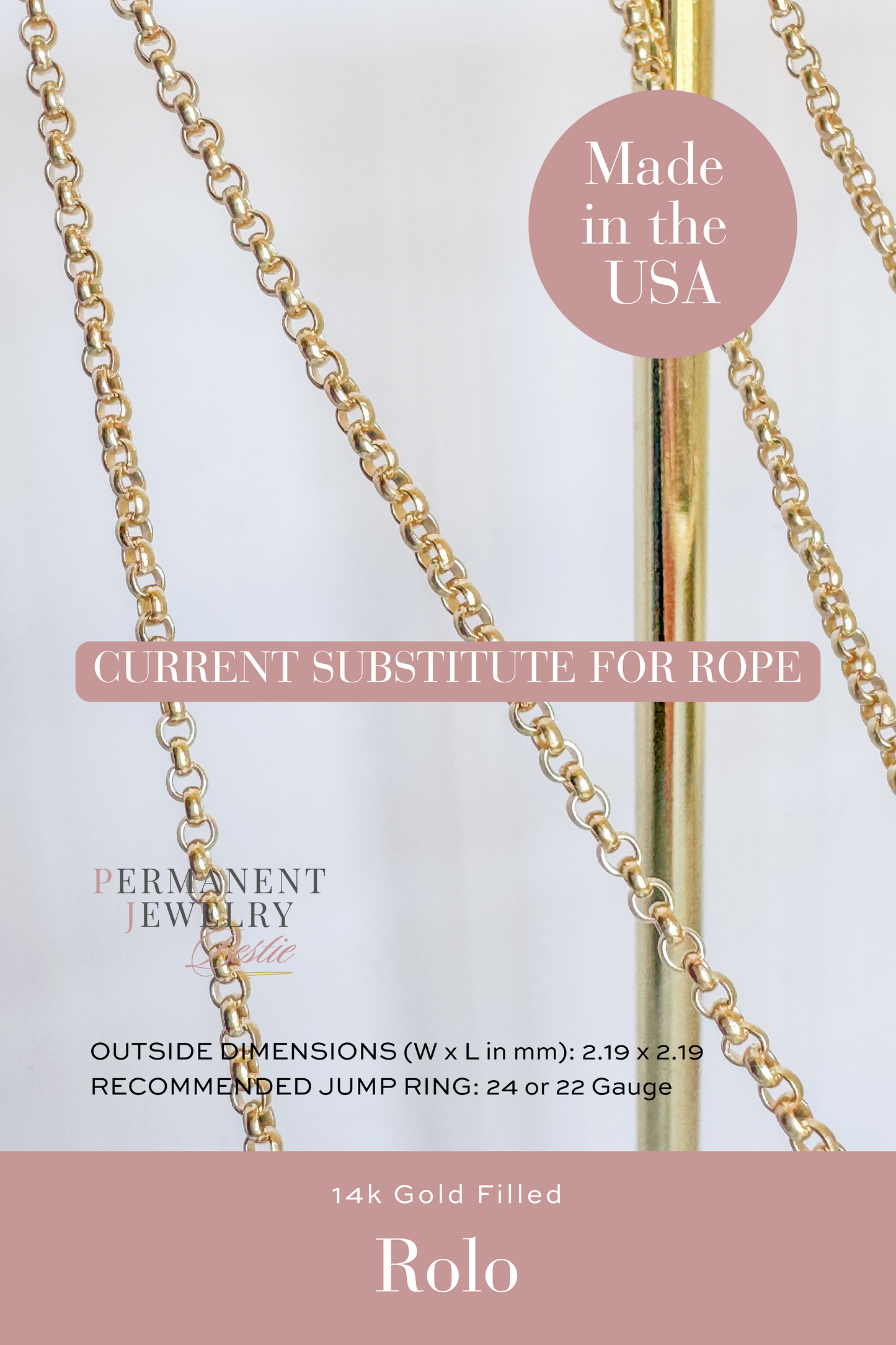 Permanent Jewelry Chain Starter Pack – 30 Feet of 14kt Gold-Filled & .925 Sterling Silver + 200 Jump Rings